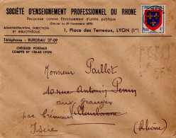 PREO BLASON ANJOU SUR LETTRE A EN TETE - 1953-1960