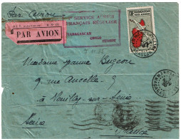 REF CTN89/MD - MADAGASCAR LETTRE AVION 7/11/1935 1er SERVICE AERIEN FRANCAIS REGULIER - Cartas & Documentos