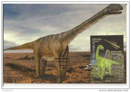 Spain 2016 - Dinosaur Turiasaurus Carte Maximum - Tarjetas Máxima