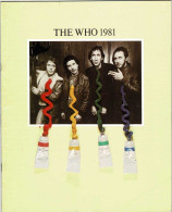 The Who 1981 Tour. Programa Gira - Arts, Hobbies