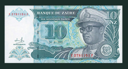 # # # Banknote Zaire 10 Nouveaux Zaires 1993 (P-54) G-D UNC # # # - Zaïre