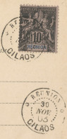 REUNION - FRANKED PC FROM CILAOS TO MADAGASCAR - VERY CLEAR CANCELLATIONS - VERY GOOD CONDITION - 1903 - Brieven En Documenten