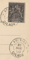 REUNION - FRANKED PC FROM CILAOS TO MADAGASCAR - VERY CLEAR CANCELLATIONS - VERY GOOD CONDITION - 1903 - Covers & Documents