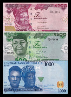 Nigeria Set 3 Banknotes 200 500 1000 Naira 2022 Pick 47a 48a 49a Sc Unc - Nigeria