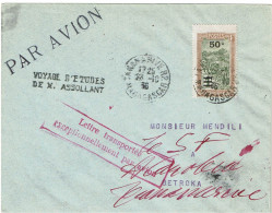 REF CTN89/MD - MADAGASCAR LETTRE AVION  28/10/1936 VOYAGE D'ETUDES - Cartas & Documentos