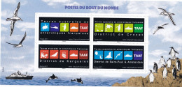 TAAF - Les 2 Blocs Souvenirs Des Postes Du Bout Du Monde Dans Leurs Encarts - 2 Scans - Unused Stamps