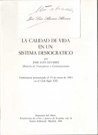 La Calidad De Vida En Un Sistema Democrático - José Luis Alvarez - Pensées