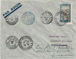 REF CTN89/MD - MADAGASCAR LETTRE AVION 7/8 OCTOBRE 1936 TANANARIVE A/R 5 ESCALES - Storia Postale