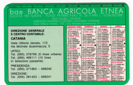 Calendarietto - BAE - Banca Agricola Etnea - Catania - Anno 1986 - Petit Format : 1981-90