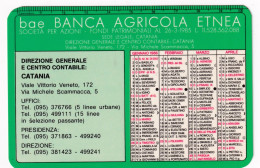 Calendarietto - BAE - Banca Agricola Etnea - Catania - Anno 1986 - Small : 1981-90