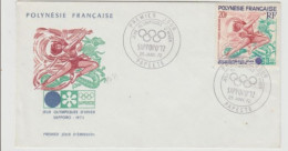 POLYNESIE- PA N° 61 Oblitéré  Premier Jour FDC  -TBE--1972 JO D'HIVER SAPPORO - FDC