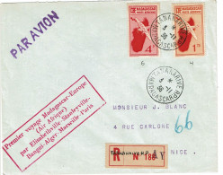 REF CTN89/MD - MADAGASCAR LETTRE AVION REC TANANARIVE / NICE 3/11/1936. - Storia Postale