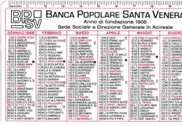 Calendarietto - Banca Popolare Santa Venera - Acireale - Anno 1986 - Petit Format : 1981-90
