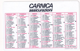 Calendarietto - Carnica - Assicurazioni - Anno 1986 - Small : 1981-90