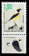 1993 Israel 1258yII Birds - Black-eared Wheatear  Ph 2 - Picchio & Uccelli Scalatori