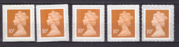 GRANDE BRETAGNE - Type Machin -  10p Orange - Code (no Code)+ -M14L-M15L-M18L-M19 -  Timbres Neufs ** / MNH - Machins