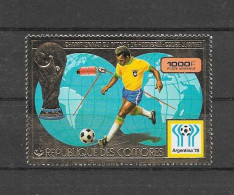Comores Timbre Or Gold Football CM 78 ** - 1978 – Argentina