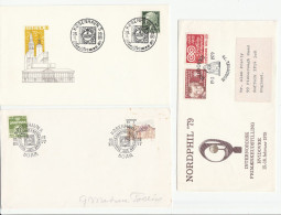 3 Diff DANISH PHILATELY Event COVERS  Denmark 1977-1980 Stamps Cover - Expositions Philatéliques