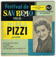 Festival De San Remo 1958. Nilla Pizzi Canta En El Azul Del Cielo + 3. EP - Sin Clasificación