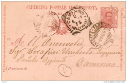 1897  CARTOLINA CON ANNULLO AMB. MACERATA - FABRIANO - Entero Postal