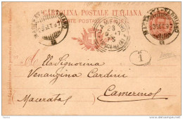 1897 CARTOLINA CON ANNULLO AMB. MACERATA - FABRIANO - Entiers Postaux