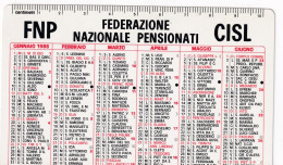 Calendarietto - FNP Federazione Nazionale Pensionati CISL - Roma - Anno 1986 - Petit Format : 1981-90