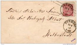 1869 LETTERA CON ANNULLO PYRMONT - Postal  Stationery