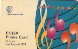 ST.LUCIA ISL.(GPT) - Jazz Festival 1999, CN : 288CSLB/B(Ml, Normal 0), Tirage %20000, Used - Santa Lucia