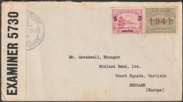 GUATEMALA - ENGLAND 1941 CENSORED COVER, POSTED BUT STAMPS UNCANCELLED. - Guatemala