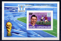 Centrafrique Central Africa Bloc Surch. Ovpt Non Dentelé Imperf Football CM 78 ** - 1978 – Argentina