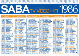 Calendarietto - SABA - Tv-video-hifi - Anno 1986 - Petit Format : 1981-90