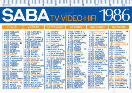 Calendarietto - SABA - Tv-video-hifi - Anno 1986 - Small : 1981-90