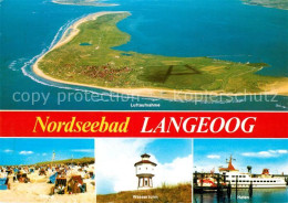 73158957 Langeoog Nordseebad Fliegeraufnahme Wasserturm Hafen  Langeoog - Langeoog