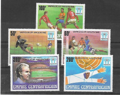 Centrafrique Central Africa Série Complète Surch. Rouge Red Ovpt Football CM 78 ** - 1978 – Argentina
