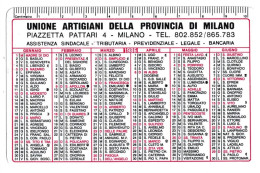 Calendarietto - Unione Artigiani Della Provincia Di Milano - Anno 1986 - Petit Format : 1981-90