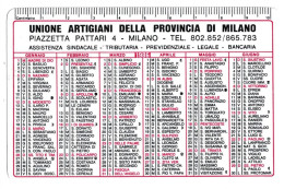 Calendarietto - Unione Artigiani Della Provincia Di Milano - Anno 1986 - Small : 1981-90