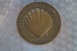 Shell Belgian,Bronze Rau 1908 - 1961,très Bel état De Collection,diamètre 70 Mm. - Otros & Sin Clasificación