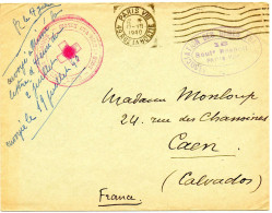 BELGIQUE- FRANCE..1940. RESEAU CROIX-ROUGE.  CROIX-ROUGE BELGIQUE/ A.D.F. PARIS VIA CAEN (CALVADOS) - Weltkrieg 1939-45 (Briefe U. Dokumente)