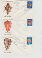 POLYNESIE. 3  FDC 1977 Coquillages PA 114 à 116 - FDC