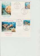 POLYNESIE. 2 FDC 1977  POSTE AERIENNE N° 121 / 122 RECIF CORAUX - FDC