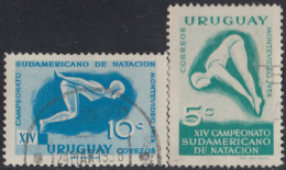 Uruguay 646/47 1958 14º Campeonato Sudamericanos De Natación En Montevideo Usa - Uruguay