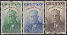 Uruguay 620/22 1953  Homenaje A Roosevelt Usado - Uruguay