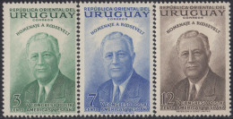 Uruguay 620/22 1953 Homenaje A Roosevelt MNH - Uruguay