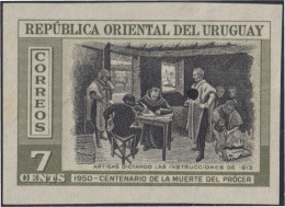 Uruguay 609 1951 Prueba Artigas Centenario De La Muerte Del Prócer - Uruguay