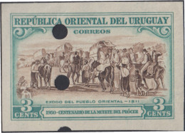 Uruguay 607 1951 Prueba Éxodo Del Pueblo Oriental Centenario De La Muerte Del  - Uruguay