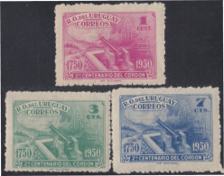 Uruguay 599/601 1950 Bicentenario De Cordon Distrito De Montevideo MNH - Uruguay