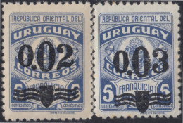 Uruguay 581/82 1947 Tipo Ai MNH - Uruguay