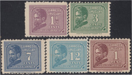 Uruguay 418/22 1932 Muerte Del Poeta Juan Zorilla De San Martín MH - Uruguay