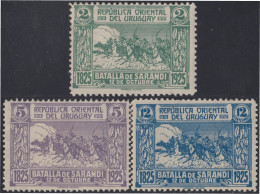 Uruguay 307/09 1925 Centenario De La Batalla De Sarandi MH - Uruguay