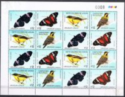 Uruguay 2407a/2410a - Mariposas Y Pájaros MNH - Uruguay